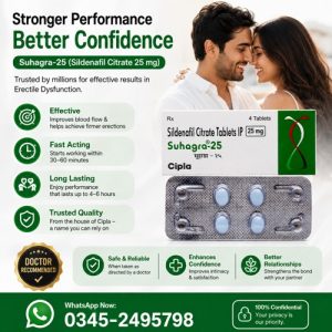 Suhagra 25mg Tablets Price in Pakistan