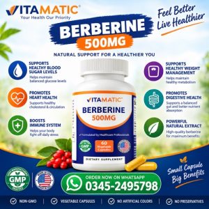 Vitamatic Berberine 500 Mg Capsules Price In Pakistan